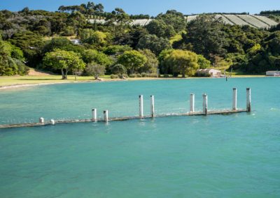 Orapiu jetty sinks below the King Tide at Orapiu, Waiheke Island, 02 February 2014. Photo Richard Wedekind