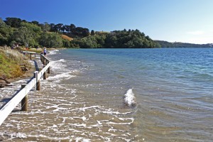 King Tides show us what daily high tides could look in the future. This image shows Snells Beach completely submerged by the King Tide, 02 February 2014. Image: 